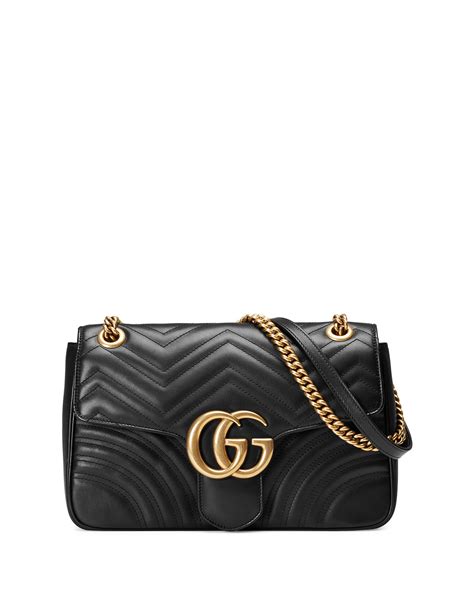 gucci gg marmont 2.0 medium quilted shoulder bag black|gucci gg matelassé small bag.